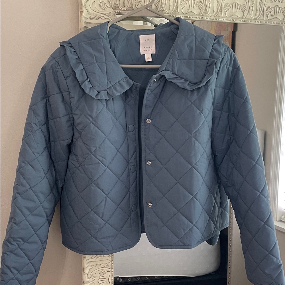 LC Lauren Conrad Quilted Gray Puffer Jacket